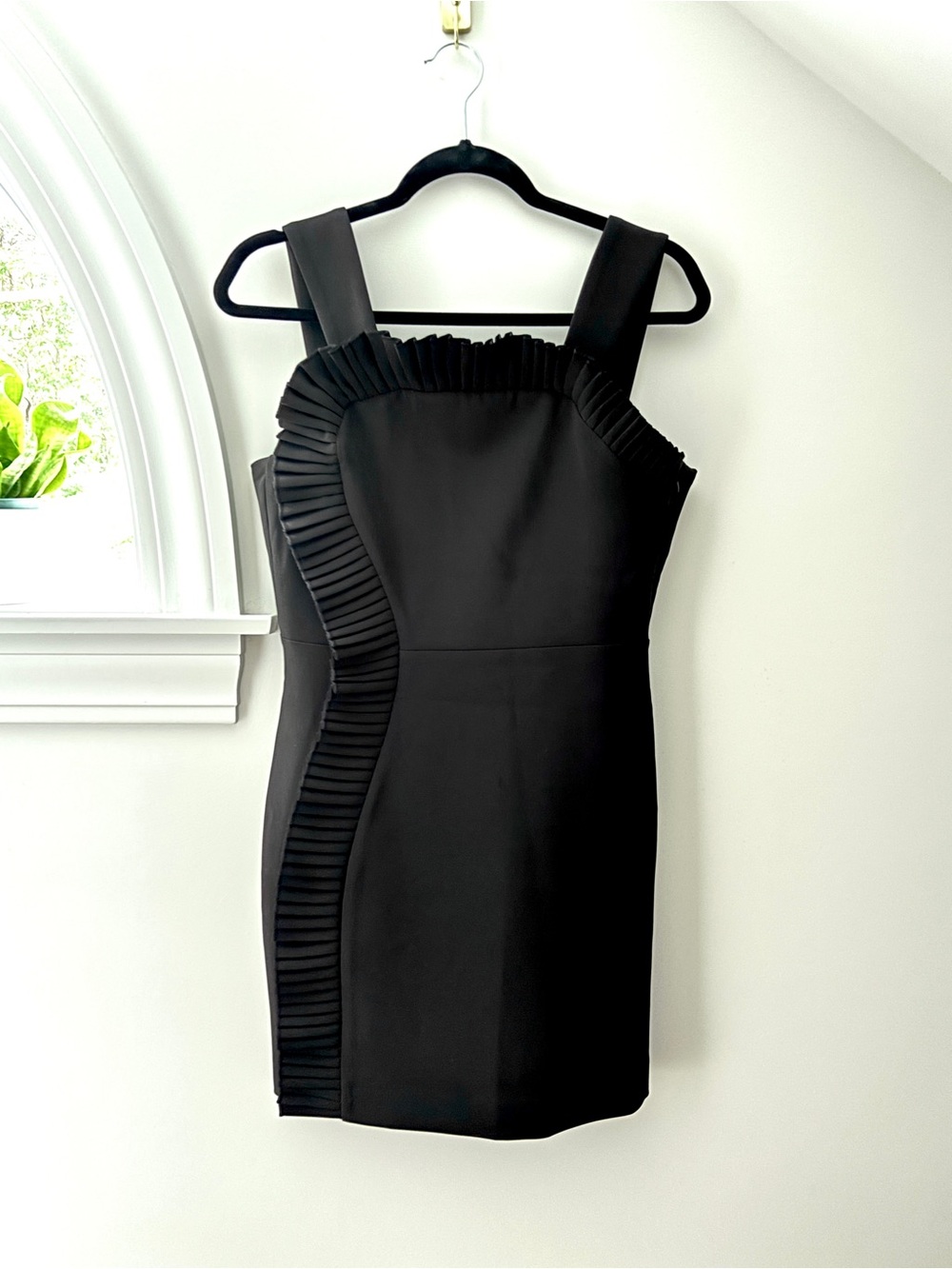 The Kooples Black Ruffle Mini Dress 2 US Size Medium Edgy Chic Party Cocktail - Picture 7 of 12